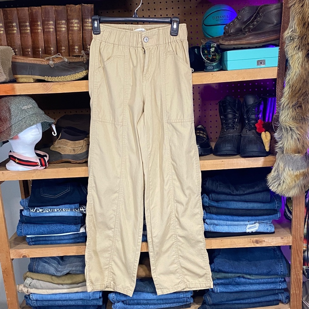 Happily Grey Cotton Utility Jogger Pants – Khaki Beige (Size S)
